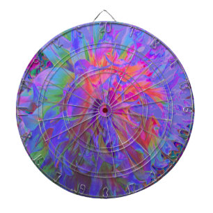 Elegant Psychedelic Decorative Dahlia Flower Dartbord