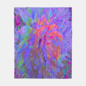 Elegant Psychedelic Decorative Dahlia Flower Fleece Deken (Voorkant)