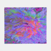 Elegant Psychedelic Decorative Dahlia Flower Fleece Deken (Voorkant (Horizontaal))