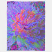 Elegant Psychedelic Decorative Dahlia Flower Fleece Deken (Voorkant)