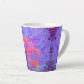 Elegant Psychedelic Decorative Dahlia Flower Latte Mok (Rechterhoek)