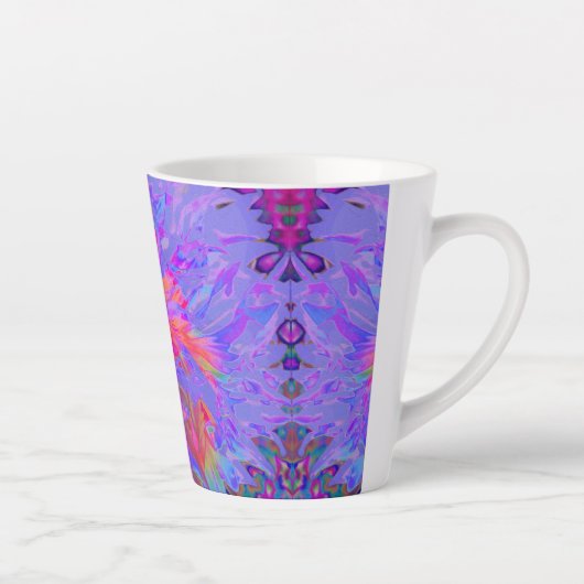 Elegant Psychedelic Decorative Dahlia Flower Latte Mok (Rechts)