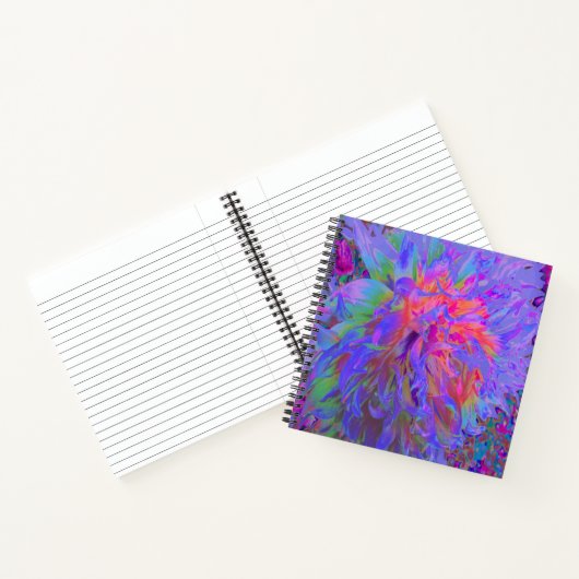 Elegant Psychedelic Decorative Dahlia Flower Notitieboek (Binnen)