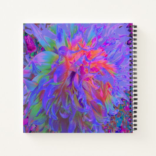 Elegant Psychedelic Decorative Dahlia Flower Notitieboek (Achterkant)