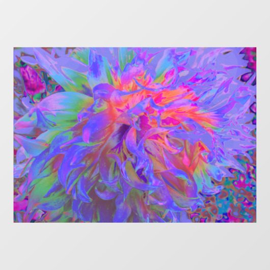 Elegant Psychedelic Decorative Dahlia Flower Raamsticker (Vel)