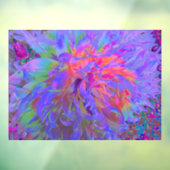 Elegant Psychedelic Decorative Dahlia Flower Raamsticker (Vel 3)