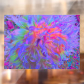 Elegant Psychedelic Decorative Dahlia Flower Raamsticker (Vel 2)