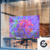 Elegant Psychedelic Decorative Dahlia Flower Raamsticker (Cafe Raam)