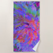 Elegant Psychedelic Decorative Dahlia Flower Strandlaken (Voorkant)