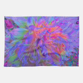 Elegant Psychedelic Decorative Dahlia Flower Theedoek