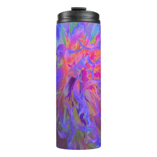 Elegant Psychedelic Decorative Dahlia Flower Thermosbeker (Voorkant)