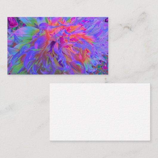 Elegant Psychedelic Decorative Dahlia Flower Visitekaartje (Voorkant / Achterkant)
