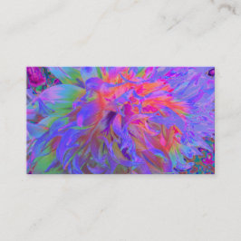 Elegant Psychedelic Decorative Dahlia Flower Visitekaartje