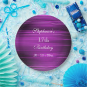 Elegant Psychedelic Paars 17th Birthday Papieren Bordje (Feest)