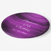 Elegant Psychedelic Paars 17th Birthday Papieren Bordje (Gekanteld)