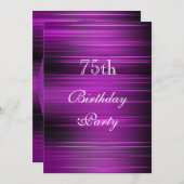 Elegant Psychedelic Paars 75th Birthday Kaart (Voorkant / Achterkant)