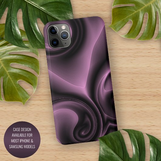 Elegant Psychedelic Paarse Swirls Art Pattern iPhone Hoesje