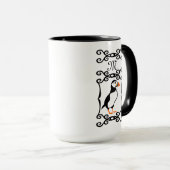 Elegant Puffin in een Frans ijzermonogram van het Mok (Voorkant rechts)