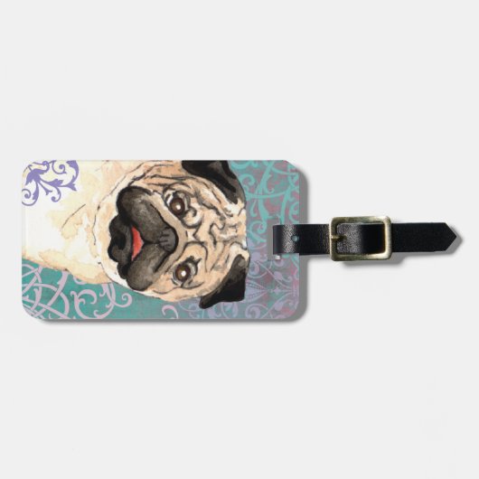 Elegant Pug Bagagelabel (Voorkant horizontaal)
