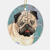 Elegant Pug Keramisch Ornament (Links)