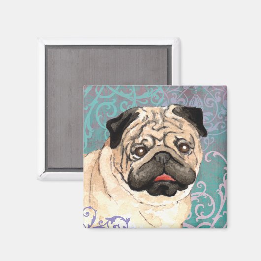 Elegant Pug Magneet (Voorkant / Achterkant)