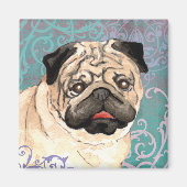 Elegant Pug Magneet (Voorkant)