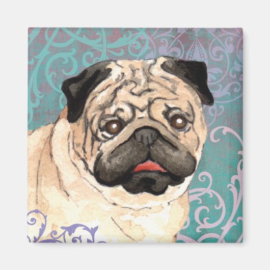 Elegant Pug Magneet (Voorkant)