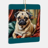 Elegant Pug Portrait Ornament (Rechts)