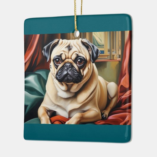 Elegant Pug Portrait Ornament (Links)