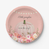 Elegant Pumpkin Baby Girl Shower Papieren Bordje (Voorkant)