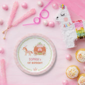 Elegant Pumpkin Carriage Birthday Party Borden Papieren Bordje (Feest)