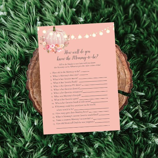 Elegant Pumpkin die het Baby shower van mama kent Kaart