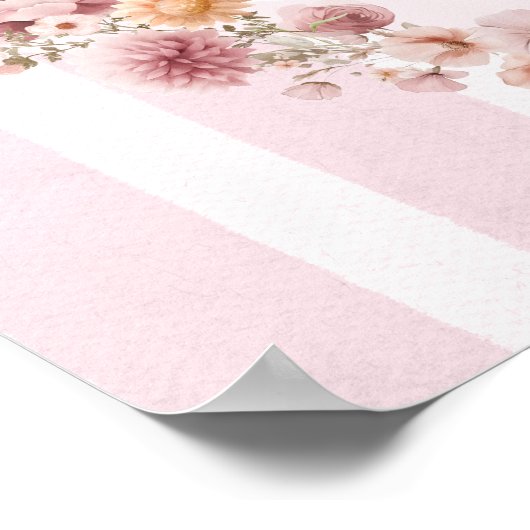 Elegant Pumpkin Fall Girl Baby Shower Welcome Poster (Hoek)