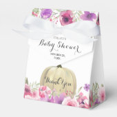 Elegant Pumpkin Floral Baby shower Bedankdoosjes (Voorkant Zijde)