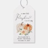 Elegant Pumpkin Floral Baby shower Cadeaulabel (Voorkant)