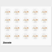 Elegant Pumpkin Floral Baby shower Ronde Sticker (Vel)