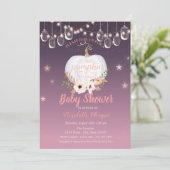 Elegant Pumpkin, Floral, Mason Jar Baby shower Kaart (Staand voorkant)