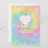 Elegant Pumpkin, Floral Tie Dye Baby shower Kaart (Voorkant)