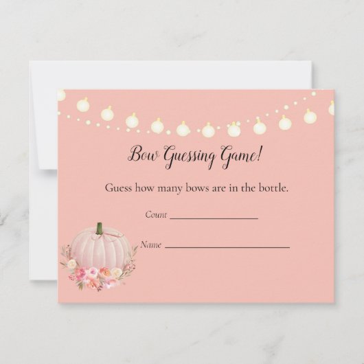 Elegant Pumpkin Game Baby shower Game Kaart (Voorkant)