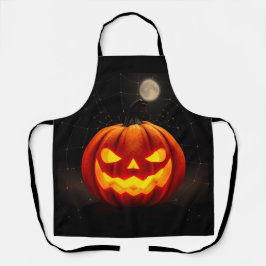 Elegant Pumpkin Halloween Apron Schort