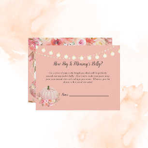 Elegant Pumpkin Mam's Belly Size Baby shower Game Kaart