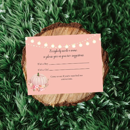 Elegant Pumpkin-naam Suggestion Baby shower Game Kaart