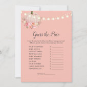 Elegant Pumpkin raadt het prijsspel Baby shower Kaart (Voorkant)