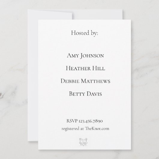 Elegant Pumpkin Theme Bridal Shower Kaart (Achterkant)