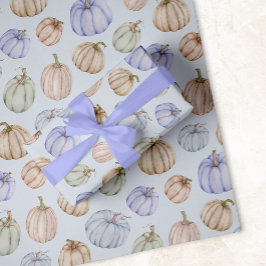 Elegant Pumpkins Blue Boy Baby shower Inpakpapier Vel