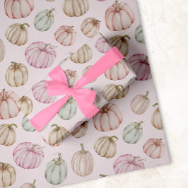 Elegant Pumpkins Pink Girl Baby shower Inpakpapier Vel