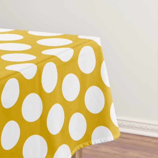 Elegant puntpatroon | Mosterdgeel en -wit Tafelkleed (Voorbeeld)
