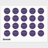 Elegant Purple 50th Birthday Party Thank You Ronde Sticker (Vel)