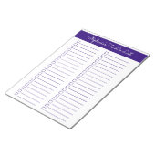 Elegant Purple 8.5x11 Two Column Checklist Notitieblok (Schuin)