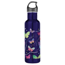 Elegant Purple and Blue Bright Butterflies Waterfles